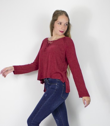 Jersey bohemio burdeos