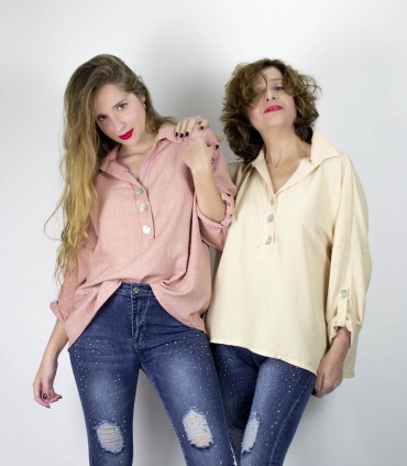 Blusa botones nacar