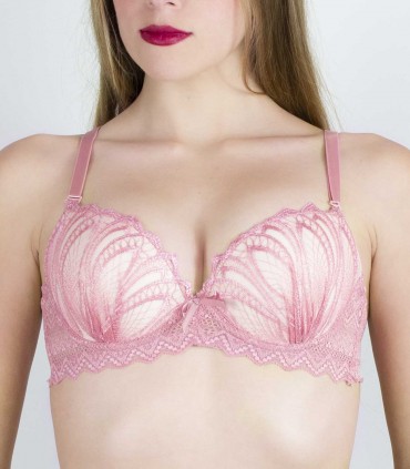 Conjunto lencería tanga rosa