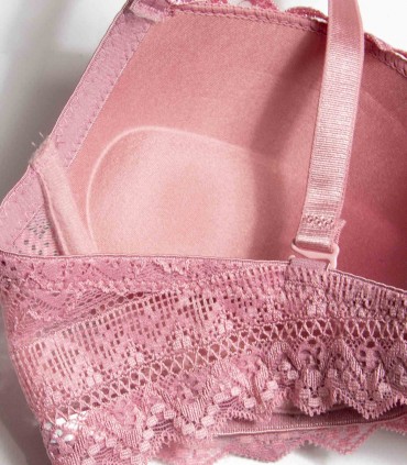 Conjunto lencería tanga rosa