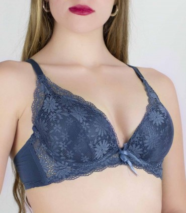 Conjunto lencería azul antracita
