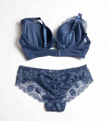 Conjunto lencería azul antracita