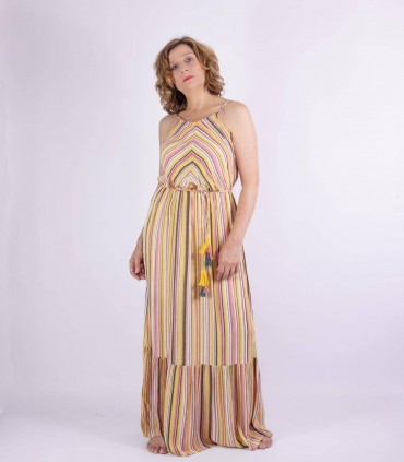 Vestido maxi rayas