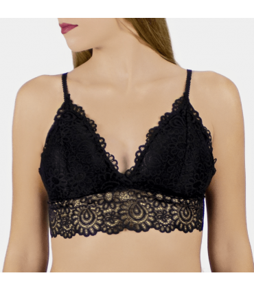 Top lencero con encaje sin aros