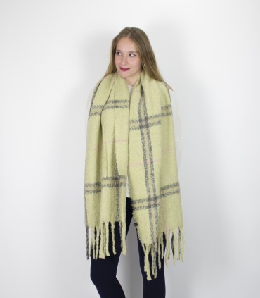 Bufanda Cashmere cuadros verde